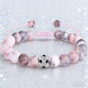Soccer Beaded Bracelet Pink Color