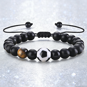 Soccer Tiger’s Eye Beaded Bracelet
