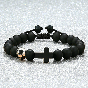 Soccer Cross Bead Bracelet