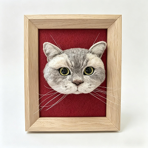 Felted Wool Grey Cat