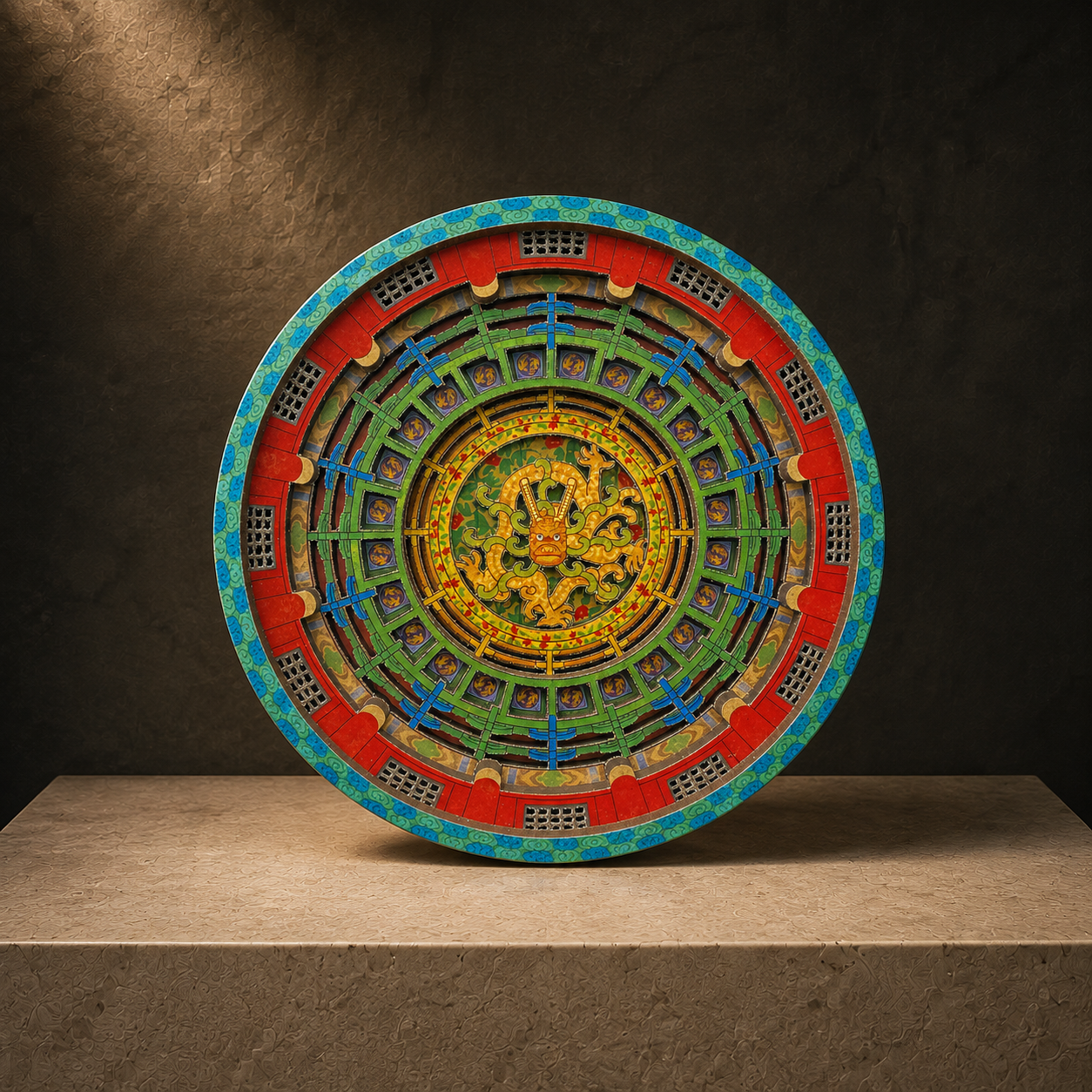 Chinese Heritage Caisson Ceiling Magnet